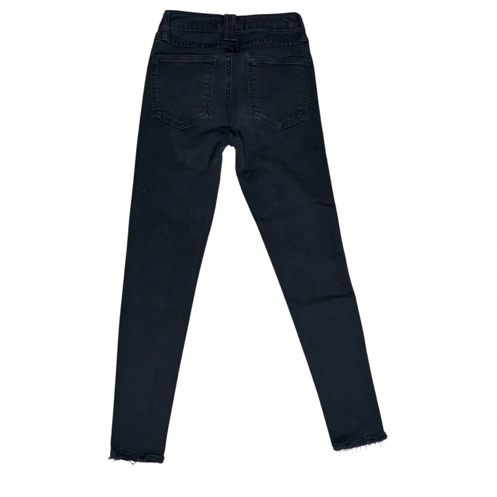 Unpublished Women's Black Washed Out Skinny Jeans Side Embroidered  Size 24